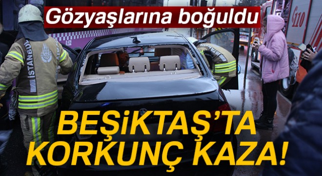 Beşiktaş’ta otobüs otomobile çarptı: 1 yaralı