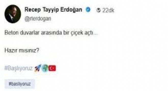 Erdoğan’dan NSosyal’de İlk Paylaşım